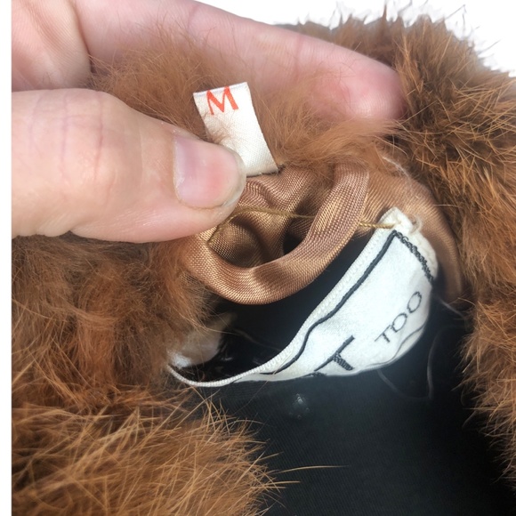 VTG Brown Spotted GDT TOO Rabbit Fur Festival Vest - Picture 12 of 15